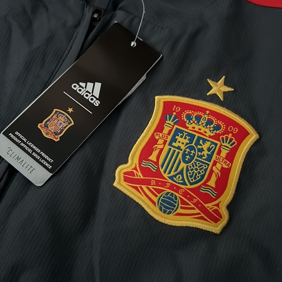 New - Adidas R.F.E.F Spain Soccer National Team Zip-Up Wind Jacket - Picture 3 of 9